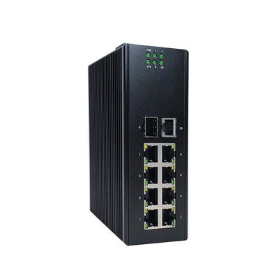 10 Ports Industrial Ethernet Switch Managed 10M / 100M / 1000M DC 12V - 58V
