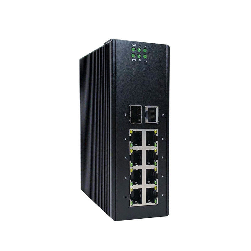 10 Ports Industrial Ethernet Switch Managed 10M / 100M / 1000M DC 12V - 58V