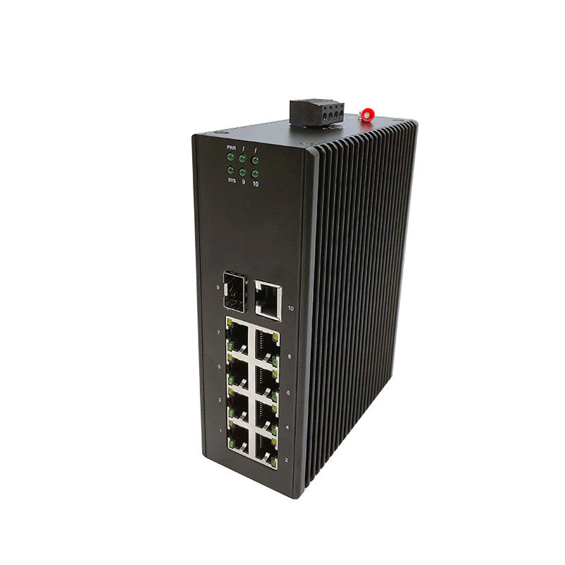 10 Ports Industrial Ethernet Switch Managed 10M / 100M / 1000M DC 12V - 58V
